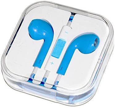 iPhone 5S Style Stereo Earphone Headset with Mic and VoluMe CONTROL (Light Blue)